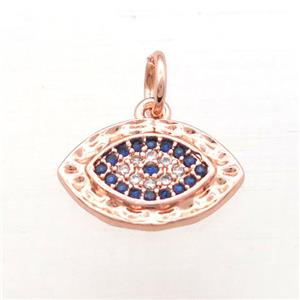 copper Eye pendant pave zircon, rose gold, approx 10-14mm