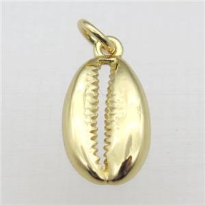 copper shell pendant, gold plated, approx 10-15mm