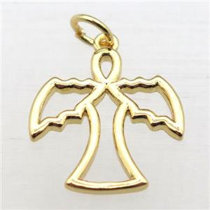 copper angel pendant, gold plated, approx 10-17mm