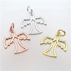 copper angel pendant, mixed color, approx 10-17mm