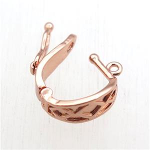 copper hanger bail, rose gold, approx 10-14mm