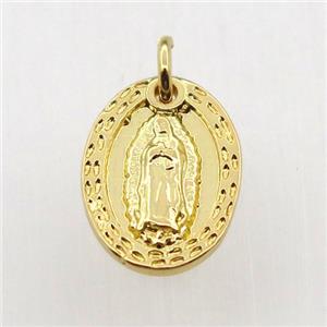 copper Jesu pendant, gold plated, approx 10-15mm