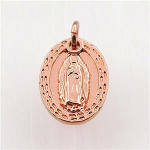 copper Jesu pendant, rose gold, approx 10-15mm