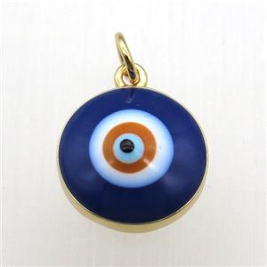 copper evil eye pendant, gold plated, approx 13.5mm dia
