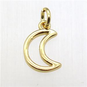 copper moon pendant, gold plated, approx 6-12mm