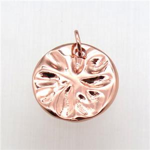 copper pendant, gold plated, approx 15mm dia