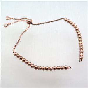 copper bracelet chain, rose gold, approx 4mm, 12cm length