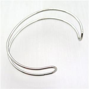 copper bangle, platinum plated, approx 50-70mm