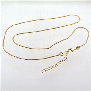 copper necklace chain, gold plated, approx 1.2mm dia, 45cm length