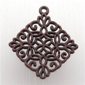 copper pendant, antique red, approx 21-21mm