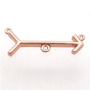 copper arrow pendant, rose gold, approx 10-28mm