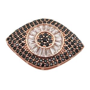 copper eye beads paved zircon, rose gold, approx 20-30mm