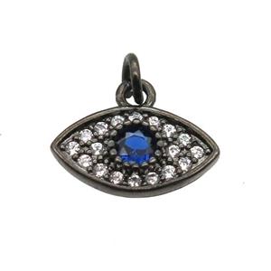 copper eye pendant paved zircon, black plated, approx 6-12mm