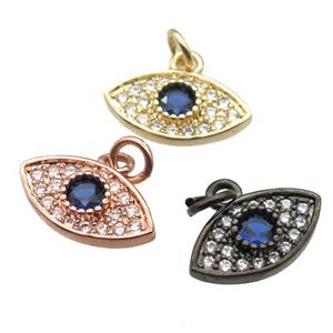 copper eye pendant paved zircon, mixed color, approx 6-12mm