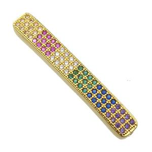 copper tube beads paved zircon, gold plated, approx 5-35mm