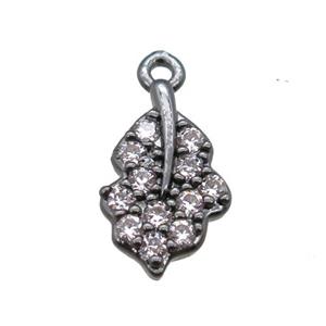 copper pendant paved zircon, approx 7-13mm