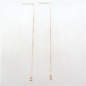 copper Stud Earrings wire, rose gold, approx 100mm length