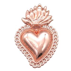 unfading copper heart pendant, rose gold, approx 18-30mm