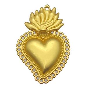 unfading copper heart pendant, duck gold plated, approx 30-50mm
