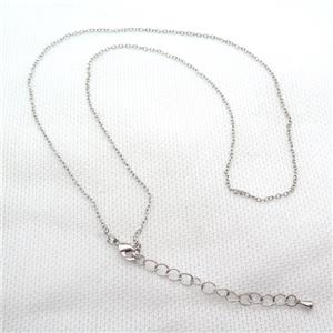copper Necklace Chain, platinum plated, approx 1.5mm, 42-48cm length