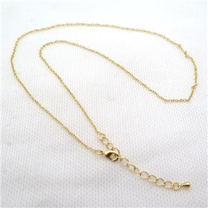 copper Necklace Chain, gold plated, approx 1.5mm, 42-48cm length