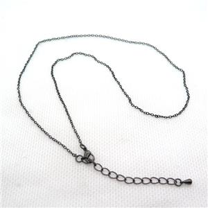 copper Necklace Chain, black plated, approx 1.5mm, 42-48cm length