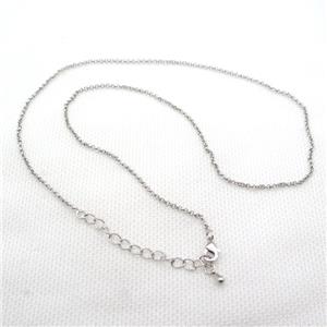 copper Necklace Chain, platinum plated, approx 1.8mm, 42-48cm length