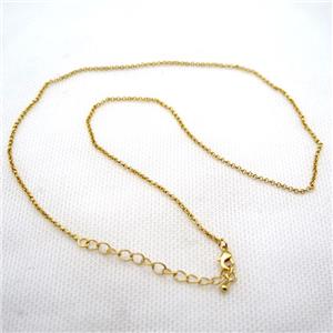 copper Necklace Chain, gold plated, approx 1.8mm, 42-48cm length