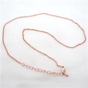 copper Necklace Chain, rose gold, approx 1.8mm, 42-48cm length