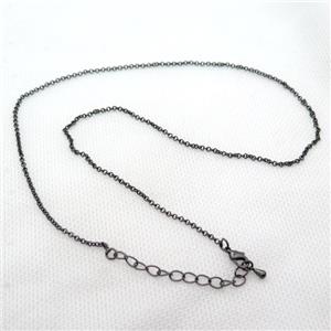 copper Necklace Chain, black gunmetal plated, approx 1.8mm, 42-48cm length