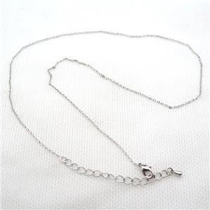 copper Necklace Chain, platinum plated, approx 1.2mm dia, 42-48cm length