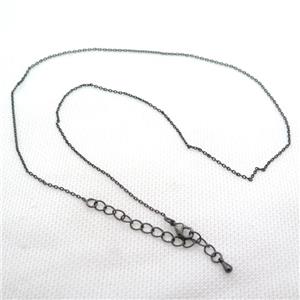 copper Necklace Chain, black plated, approx 1.2mm dia, 42-48cm length