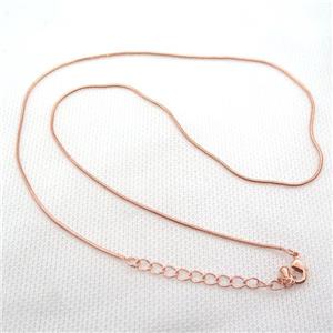 copper Necklace Chain, rose gold, approx 1mm dia, 42-48cm length