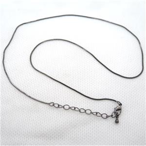 copper Necklace Chain, black plated, approx 1x1mm, 42-48cm length