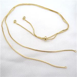 copper Necklace Chain, gold plated, approx 1.2x1.2mm, 84cm length