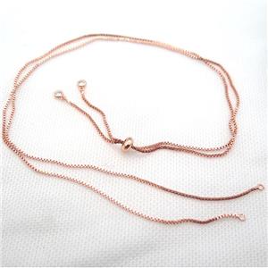 copper Necklace Chain, rose gold, approx 1.2x1.2mm, 84cm length