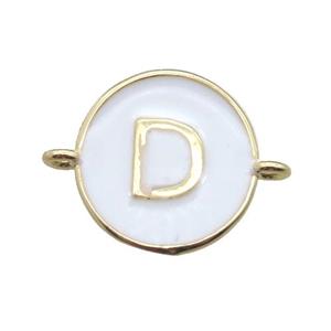 white enameling copper letter-D connector, gold plated, approx 13mm dia