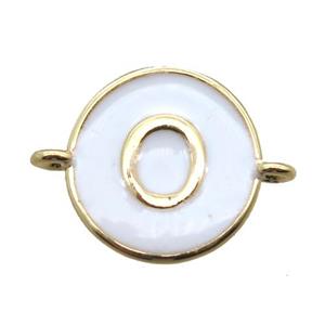 white enameling copper letter-O connector, gold plated, approx 13mm dia