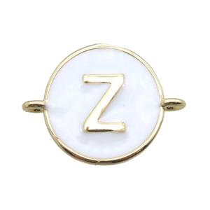 white enameling copper letter-Z connector, gold plated, approx 13mm dia