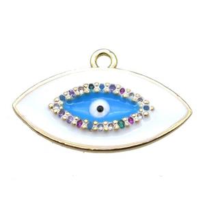 copper eye pendant with white enameling, gold plated, approx 12-23mm