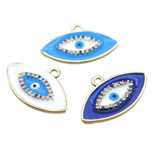 copper eye pendant with enameling, mix color, gold plated, approx 12-23mm