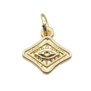 copper eye pendant, gold plated, approx 10mm