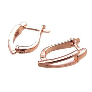 copper Latchback Earrings, rose golden, approx 12-18mm