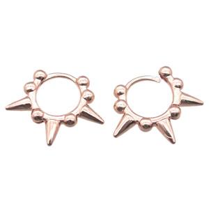 copper Hoop Earrings, rose golden, approx 20mm dia