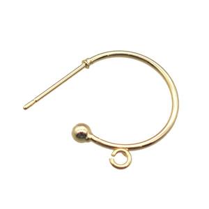 copper hoop earring, gold plated, approx 15mm dia