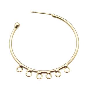 copper hoop earring, gold plated, approx 35mm dia