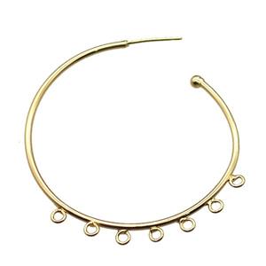 copper hoop earring, gold plated, approx 45mm dia