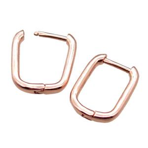 copper Latchback Earrings, rose gold, approx 12-16mm