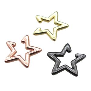 copper clip earring, star, mixed, approx 20mm