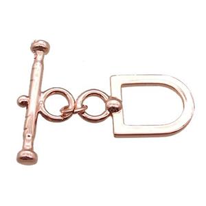 copper toggle clasp, rose gold, approx 10-17mm, 19mm length